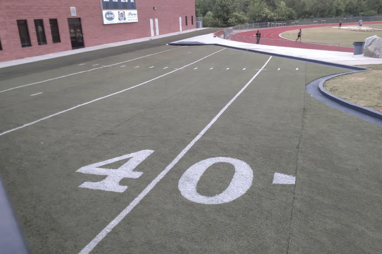 High School Parking Lot Covered in Used Artificial Turf